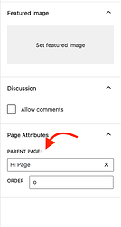 Parent Page attribute