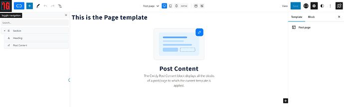 page template